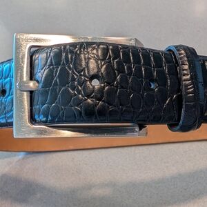 Neiman Marcus Black Belt with Silver Buckle